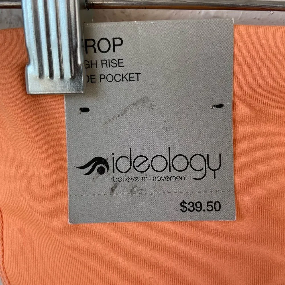 NWT Ideology Melon Ice Orange Cropped Leggings Size S